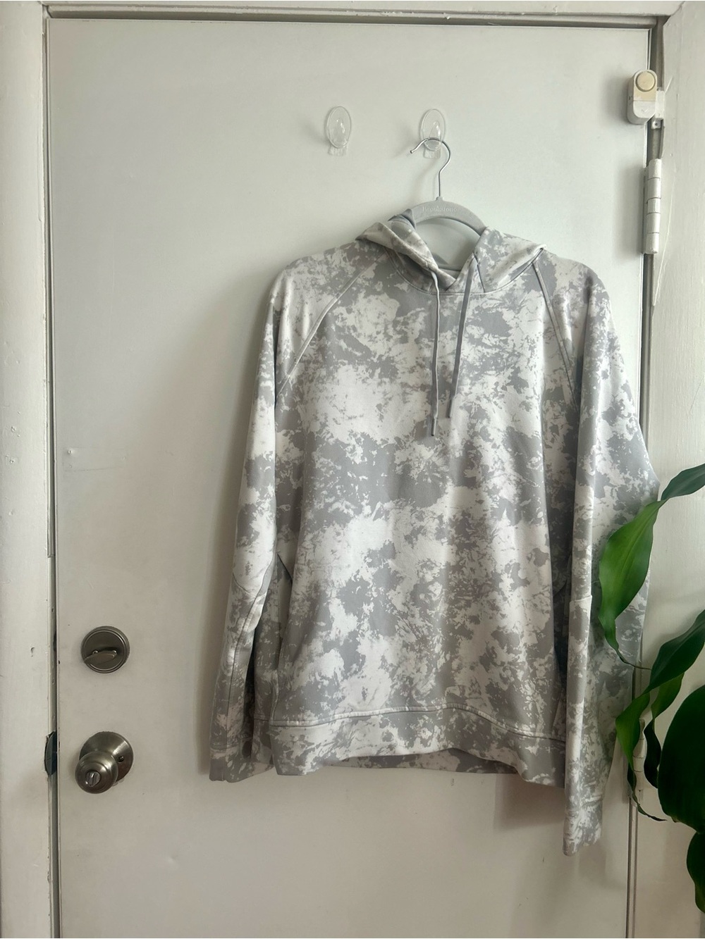 lululemon athletica Light Grey White Camo Hooded Pullover